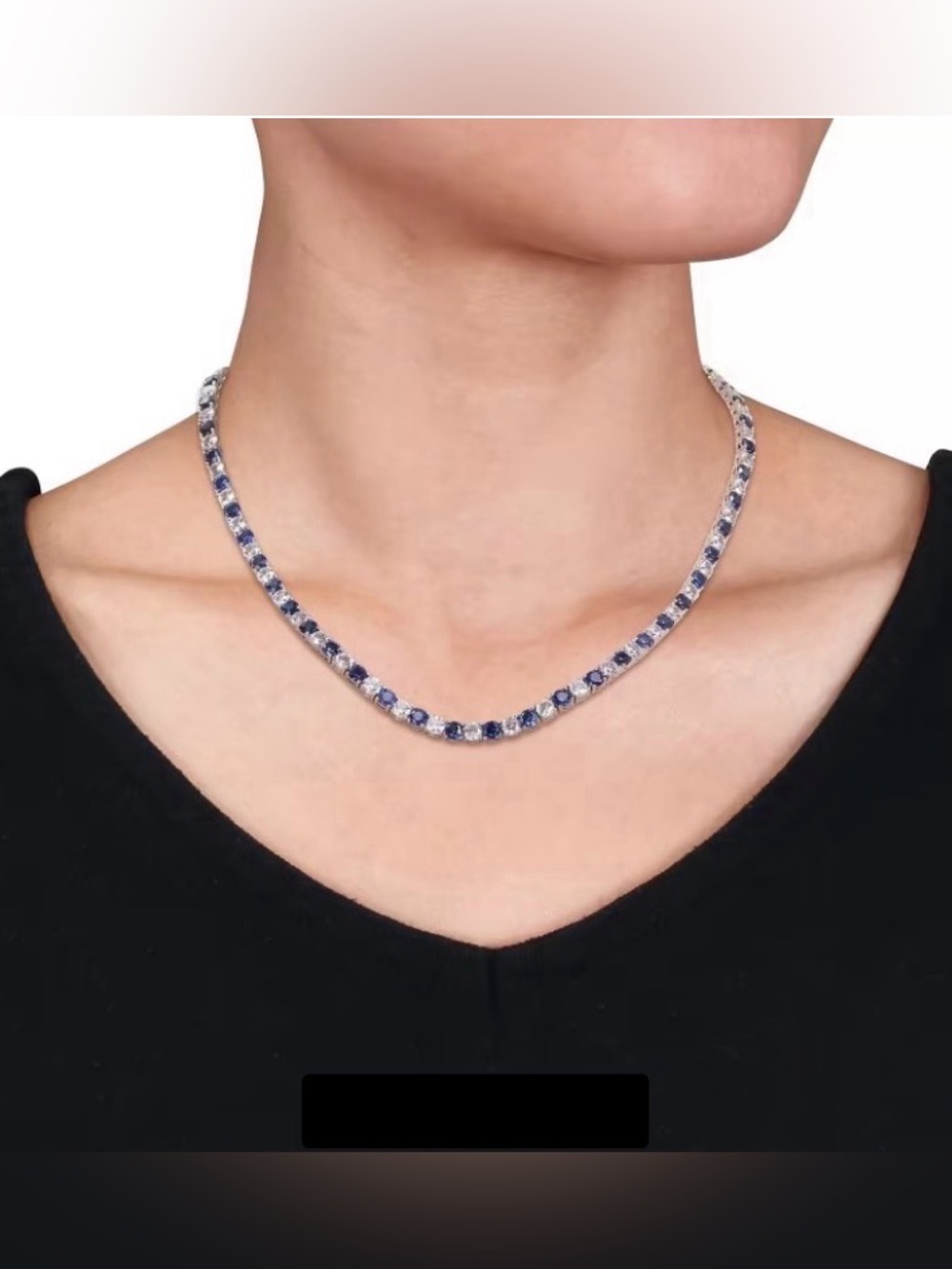 18CT Blue &White Lab Created Diamond 14K Gold Plated Sterling silver